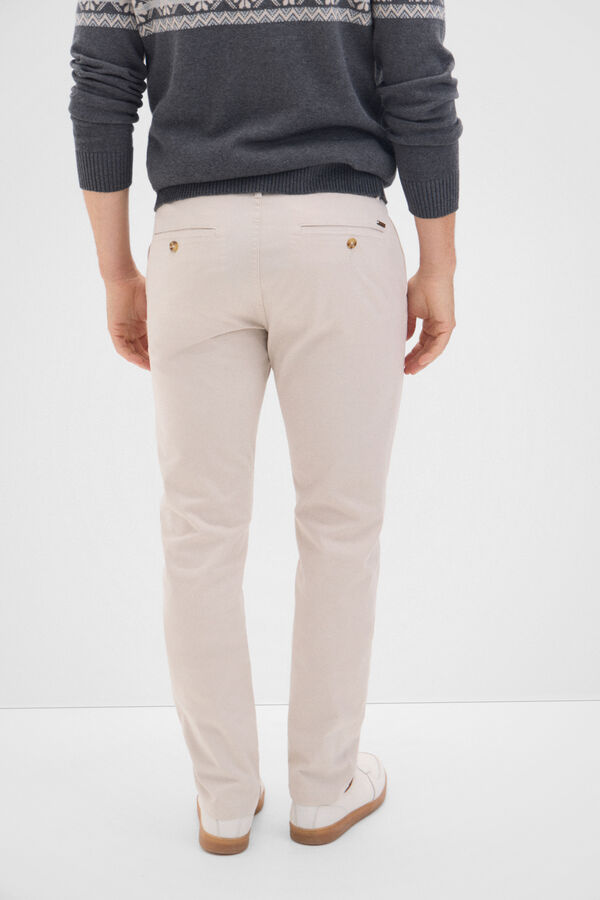 Cortefiel Pantalón chino slim fit Marfil