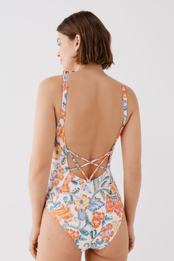 Cortefiel Traje de ba&ntilde;o modelador con argollas Multicolor