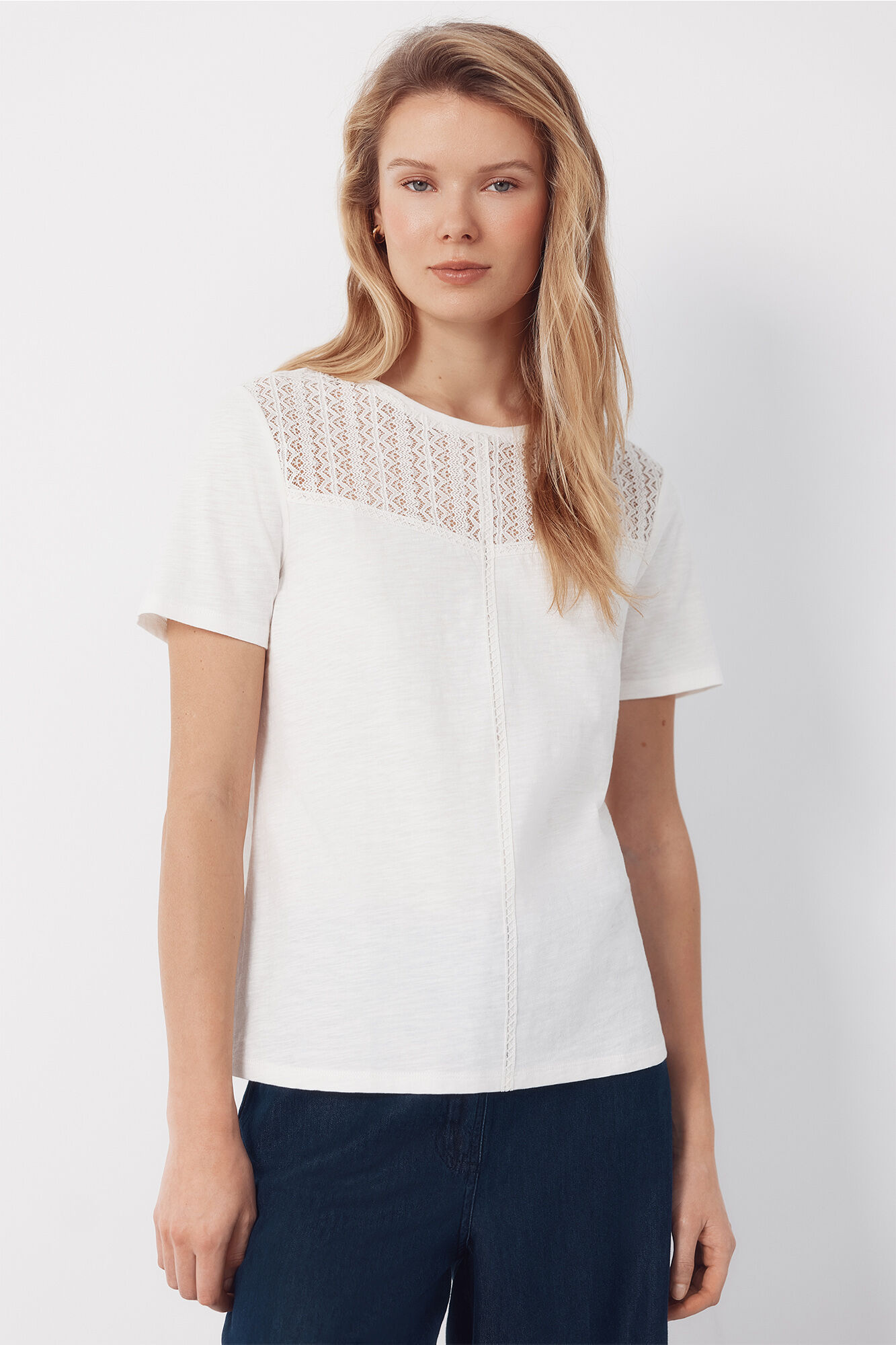 Cortefiel Playera sin mangas de guipur