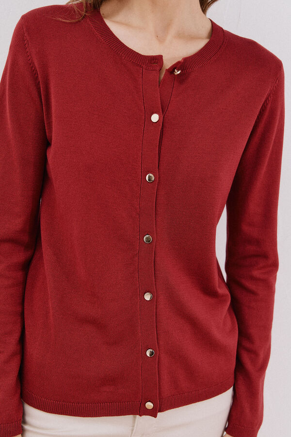 Cortefiel Su&eacute;ter de tejido fino Granate