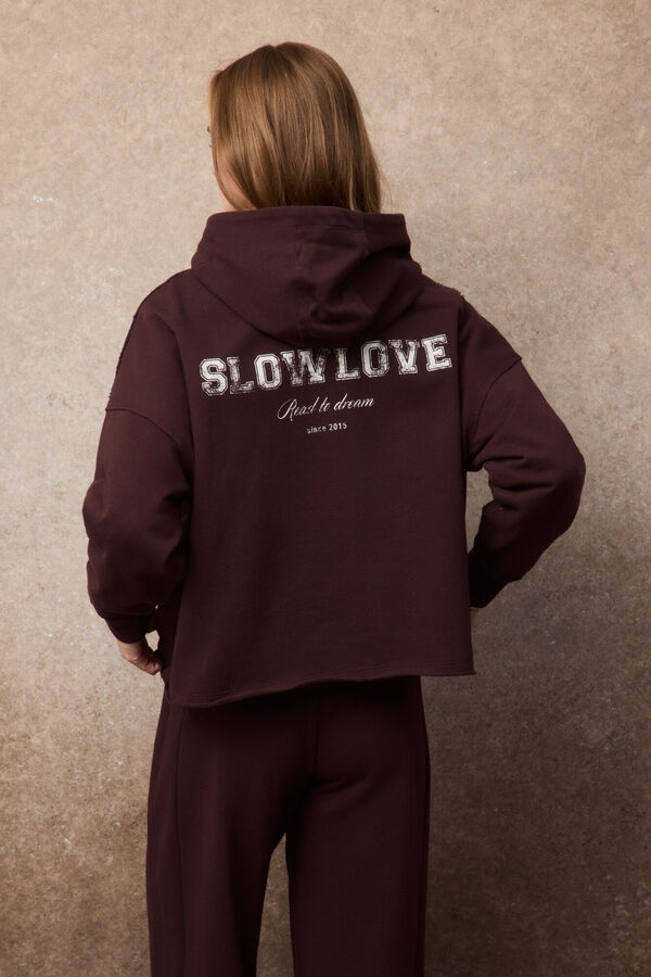 Slowlove Sudadera capucha SlowLove Marr&oacute;n oscuro