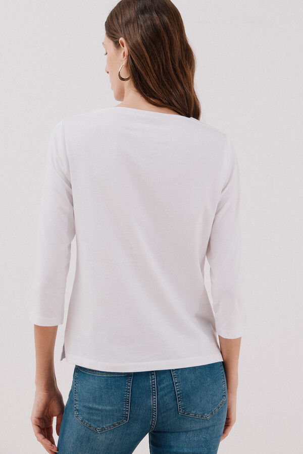 Cortefiel Playera básica barco Blanco