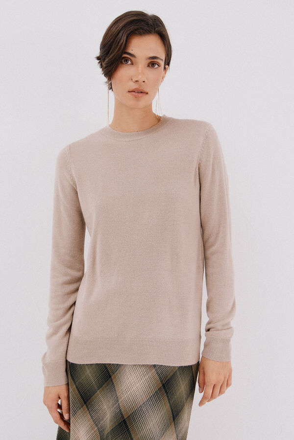 Cortefiel Suéter tacto suave Beige