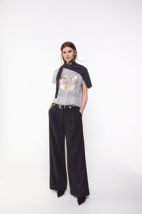 Slowlove Playera slowlove mariposa Gris