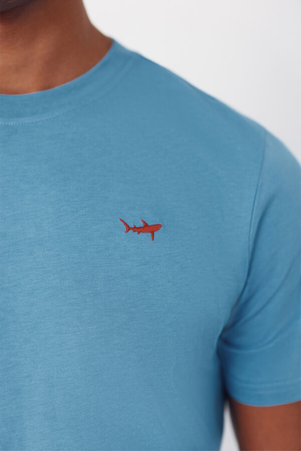 Cortefiel Camiseta bordado Azul