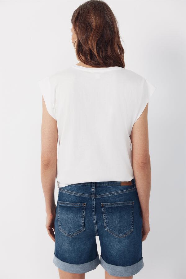 Cortefiel Playera estampada Blanco