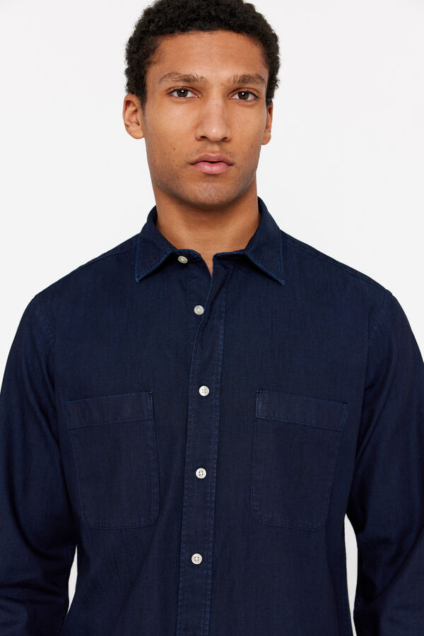 Cortefiel Camisa denim utility Azul oscuro