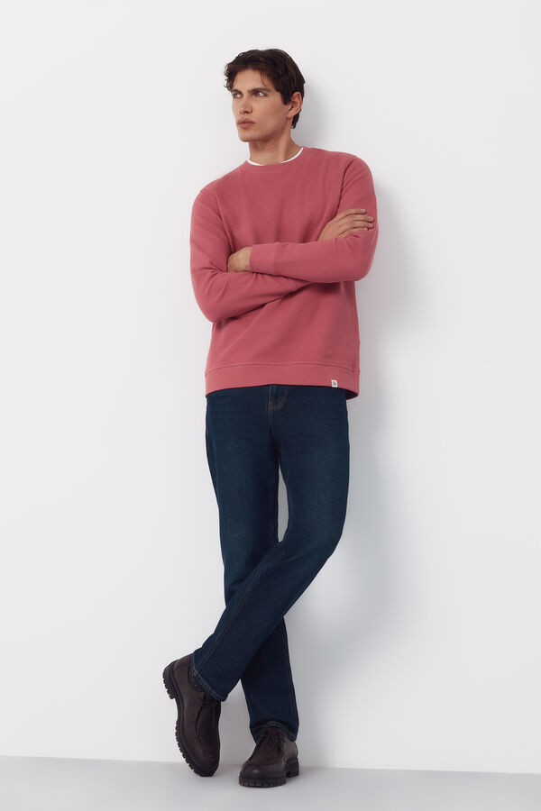 Cortefiel Sudadera estructura cuello caja Rosa