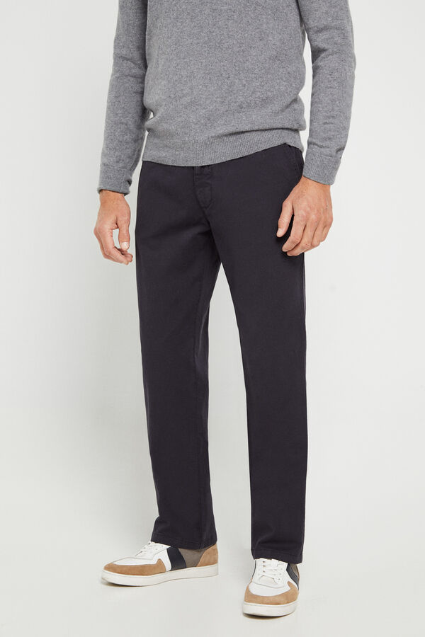 Cortefiel Pantalón chino slim fit Azul marino
