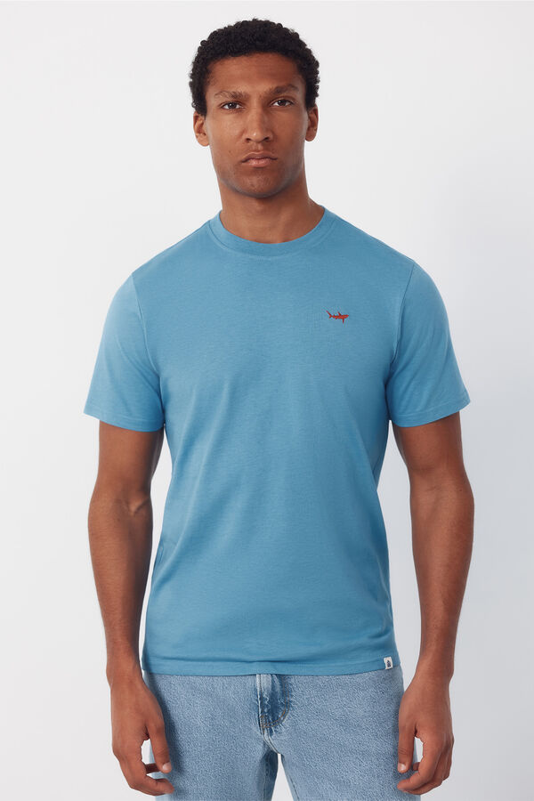 Cortefiel Camiseta bordado Azul