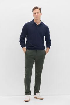 Cortefiel Pantalón chino slim fit Verde oscuro