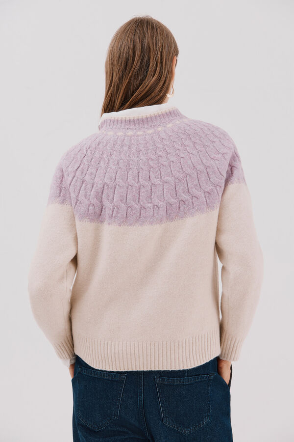 Cortefiel Jersey ochos contraste Marfil