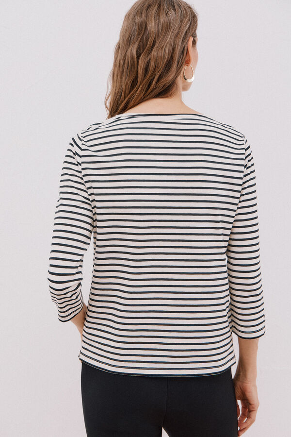 Cortefiel Playera básica barco Estampado blanco