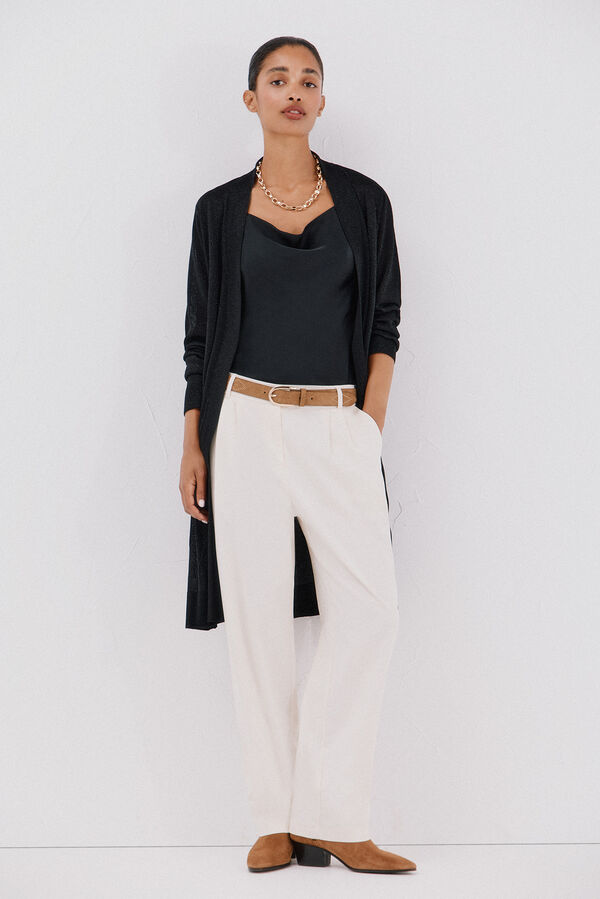 Cortefiel Su&eacute;ter de tejido fino Negro