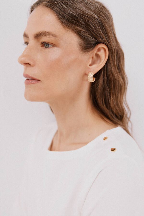 Cortefiel Playera barco botones Blanco