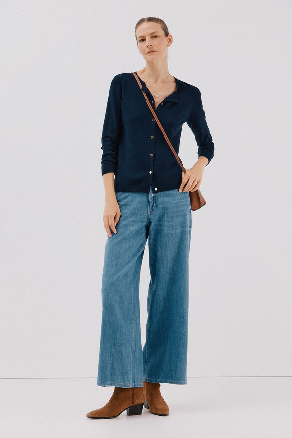 Cortefiel Su&eacute;ter de tejido fino Azul marino