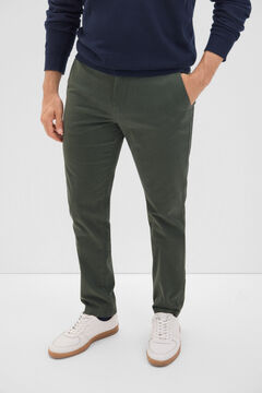 Cortefiel Pantalón chino slim fit Verde oscuro