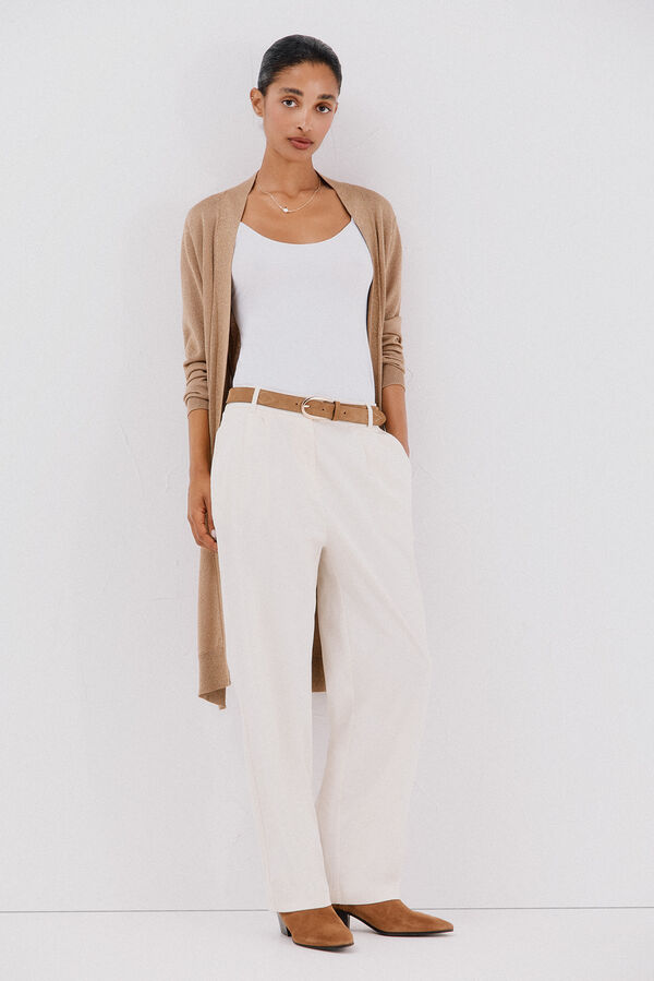 Cortefiel Su&eacute;ter de tejido fino Dorado