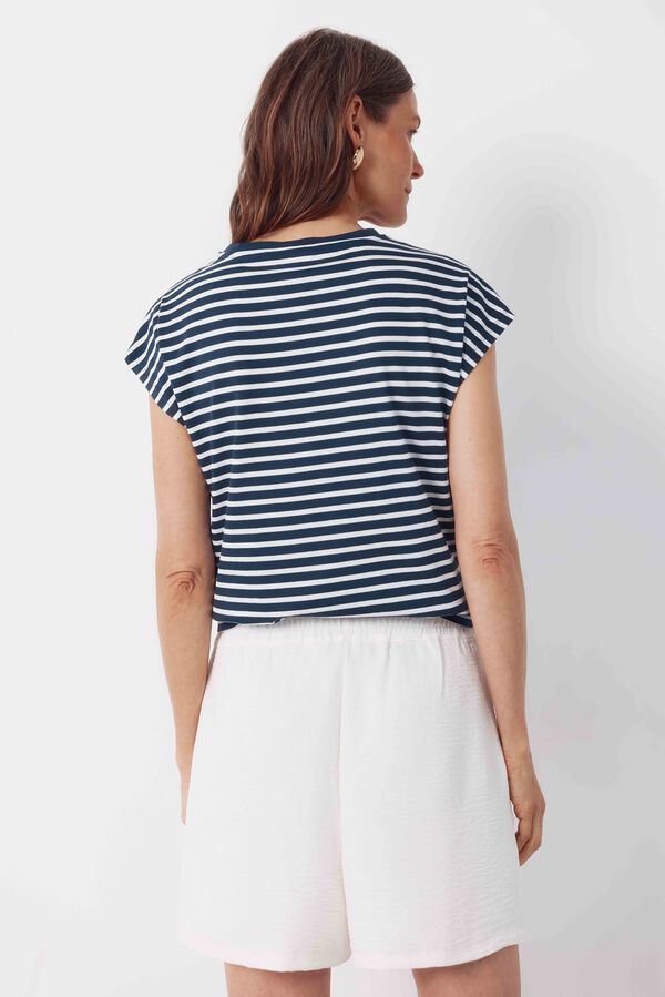 Cortefiel Playera b&aacute;sica con botones dorados Estampado azul