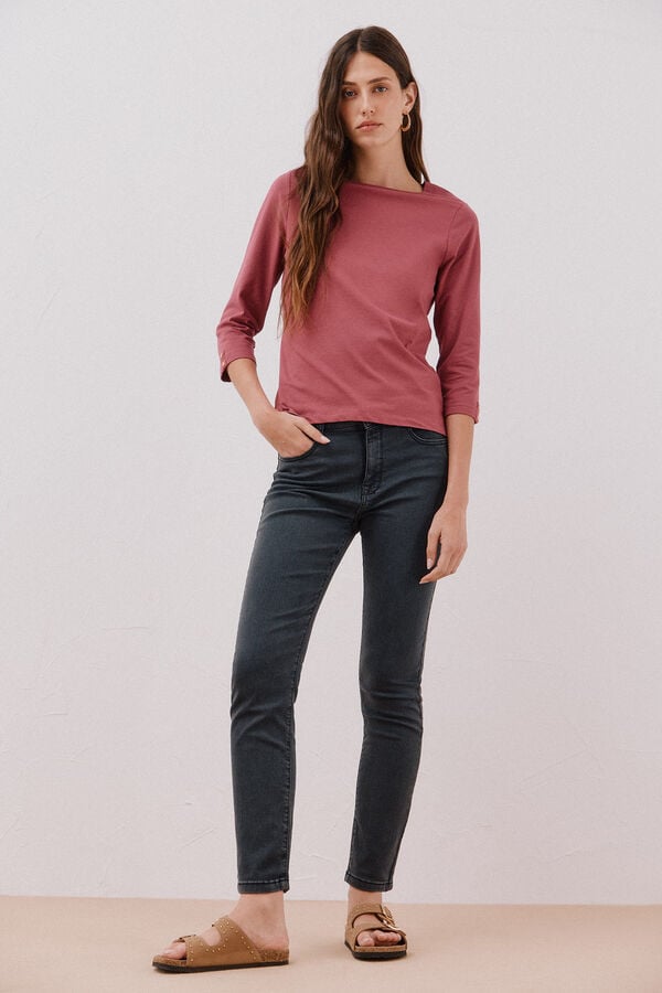 Cortefiel Playera básica barco Vino