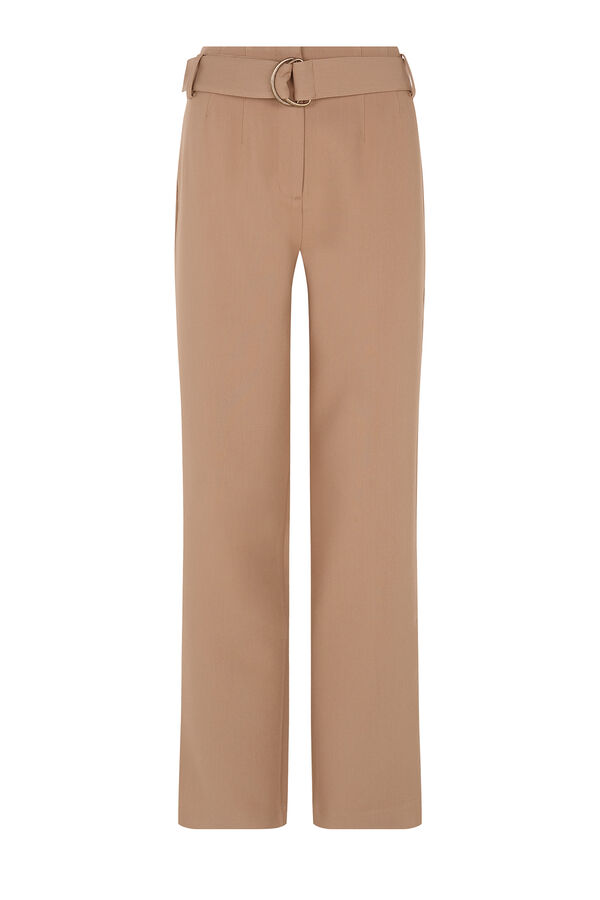 Cortefiel Pantalón con cinturón Beige