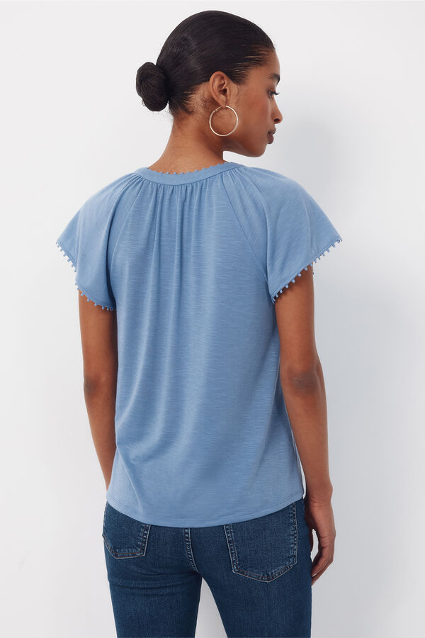 Cortefiel Playera fluida con pasamaner&iacute;a Azul