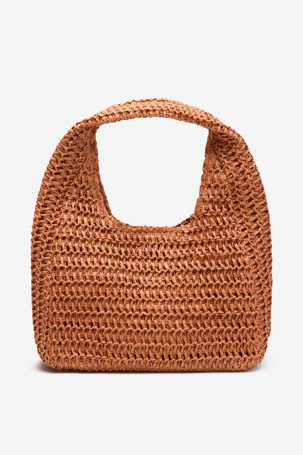 Cortefiel Bolsa hobo trenzada Naranja