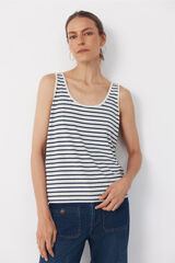 Cortefiel Top de rayas con tirantes Estampado azul