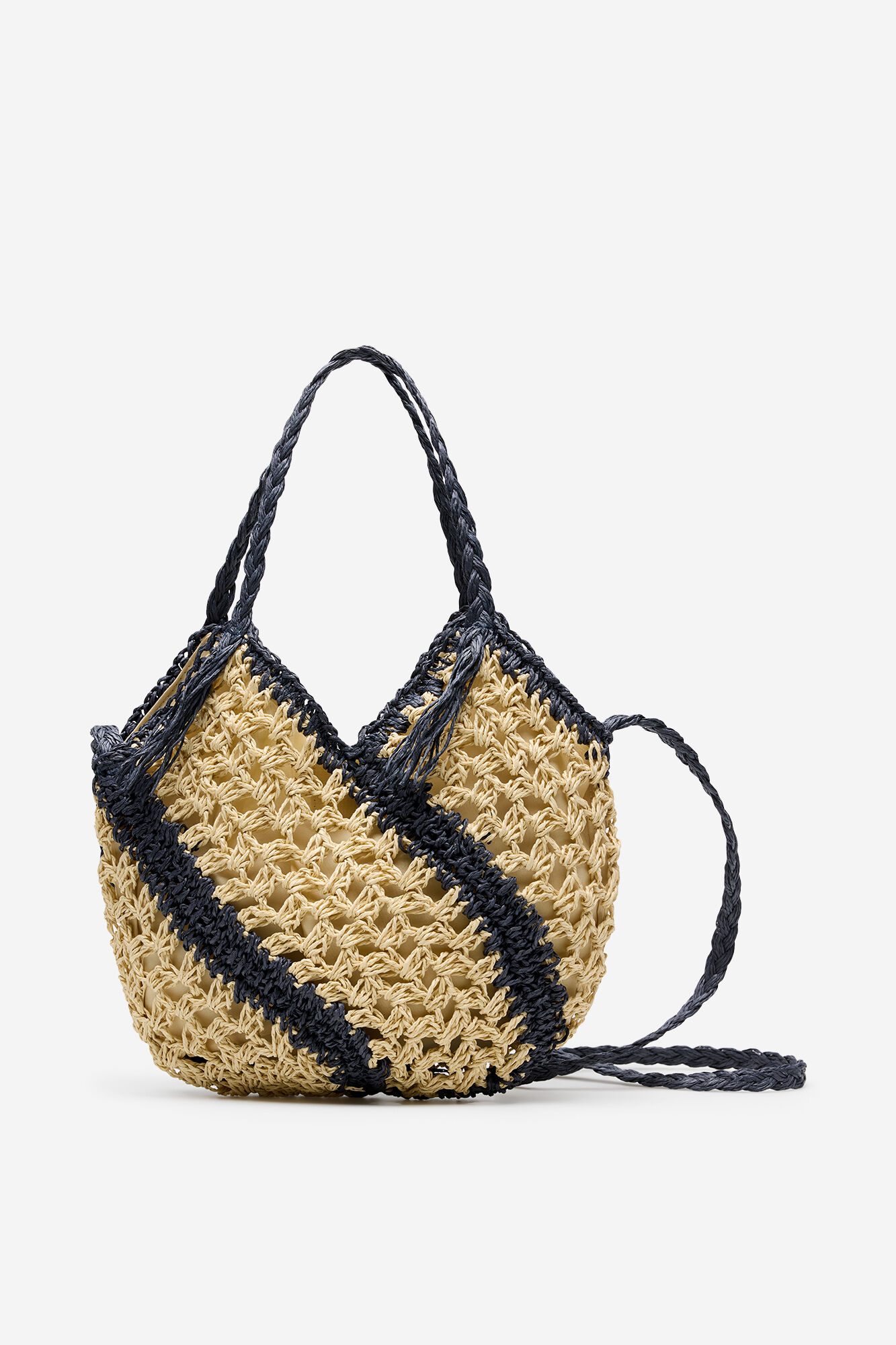 Cortefiel Bandolera de rafia trenzada