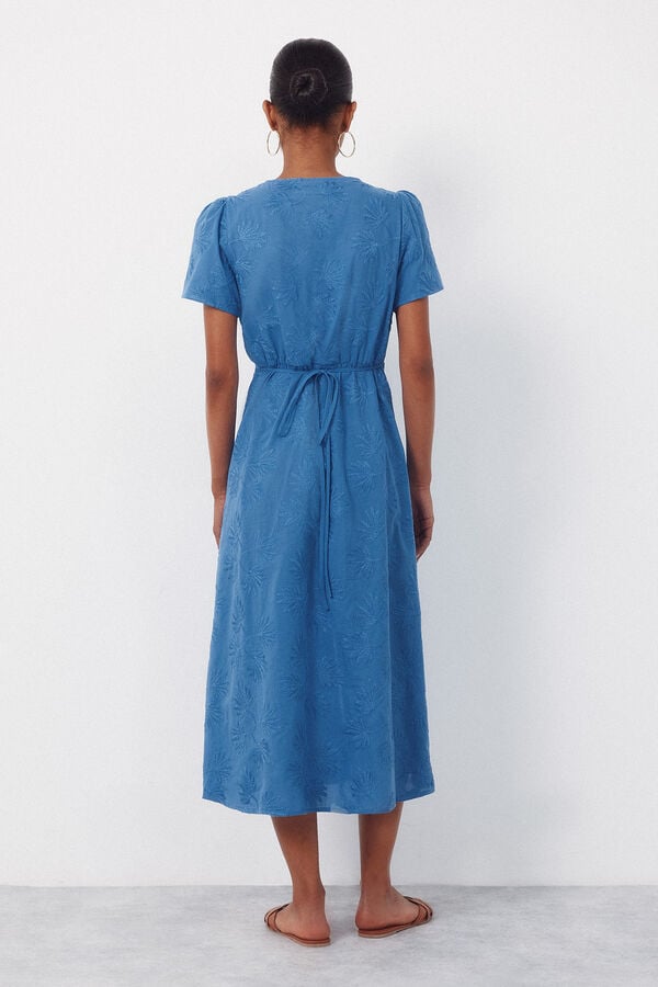 Cortefiel Vestido bordado Azul