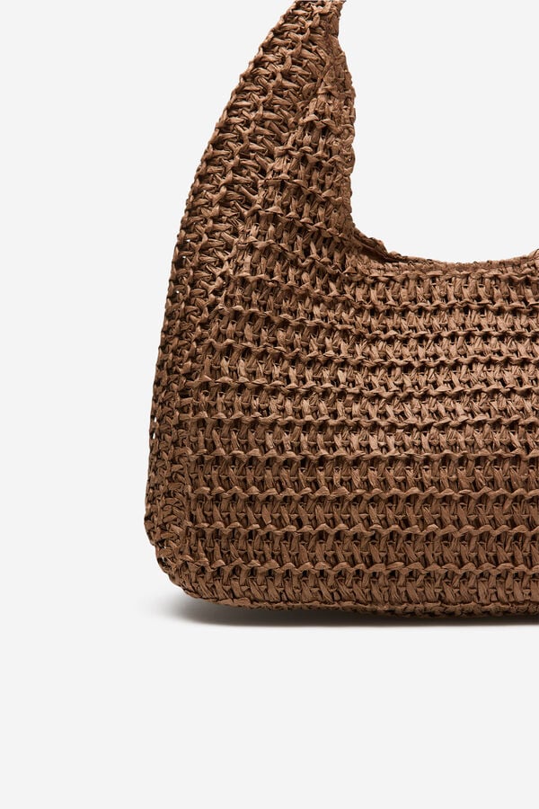 Cortefiel Bolsa hobo trenzada Marr&oacute;n oscuro