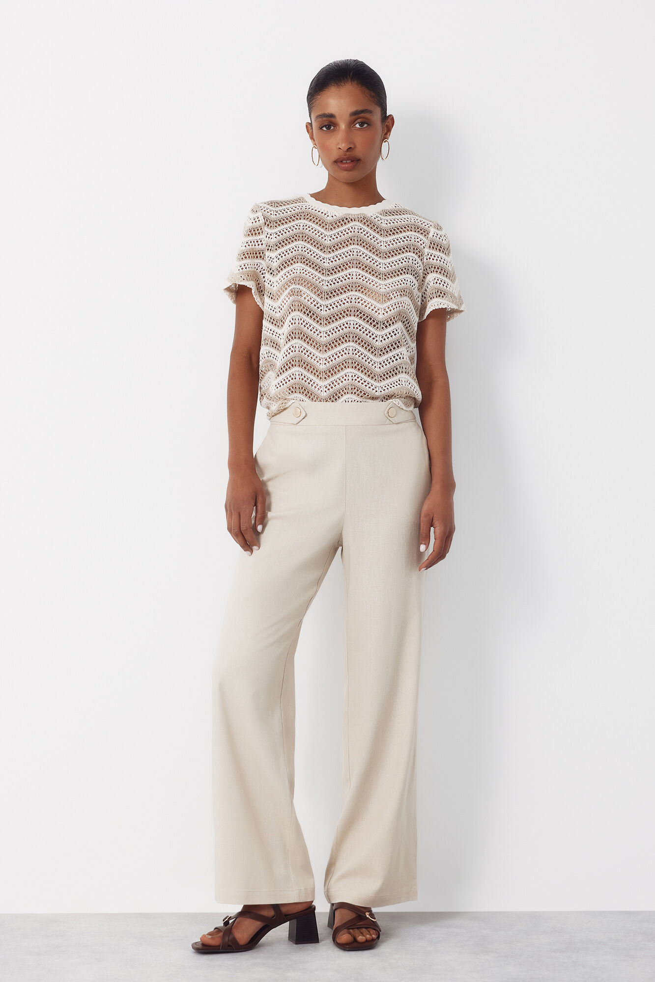 Cortefiel Top de crochet zigzag