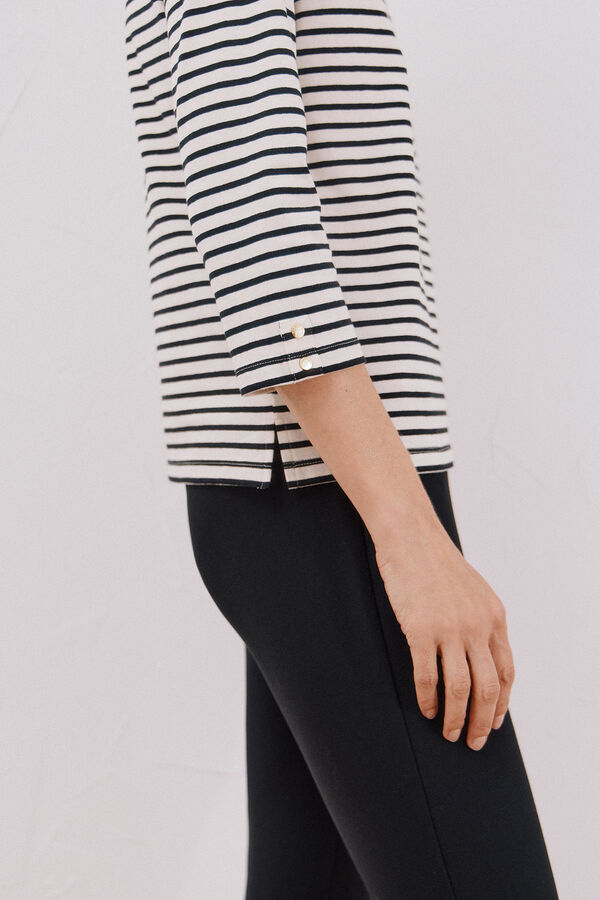 Cortefiel Playera básica barco Estampado blanco