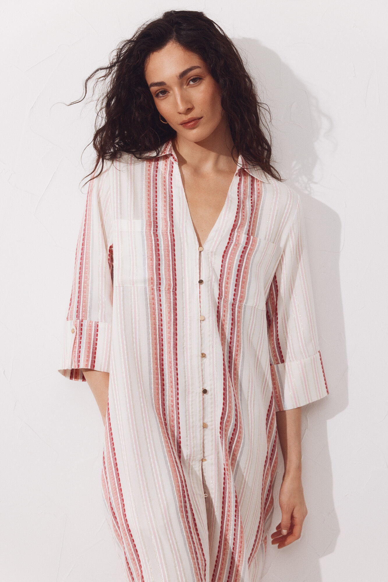 Cortefiel Caft&aacute;n camisero lurex
