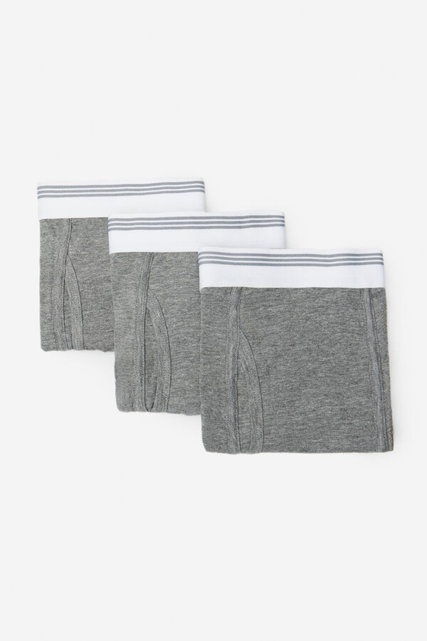 Cortefiel Pack 3 bóxer tejido Gris