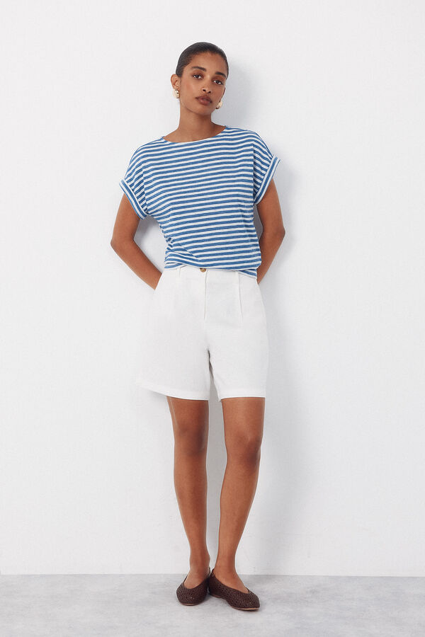 Cortefiel Playera de rayas Azul