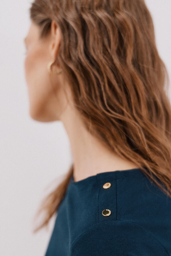 Cortefiel Playera barco botones Azul marino