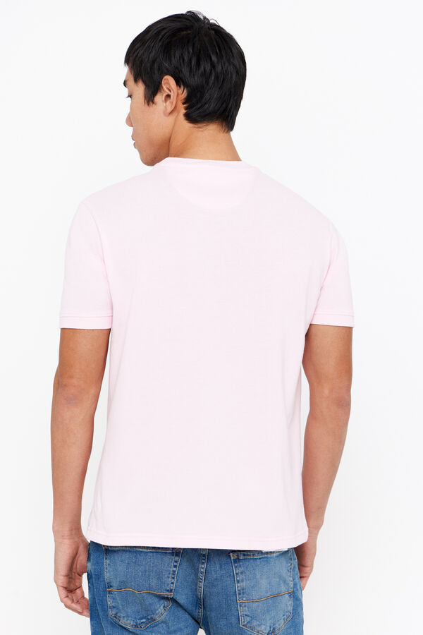 Cortefiel Camiseta básica piqué Rosa