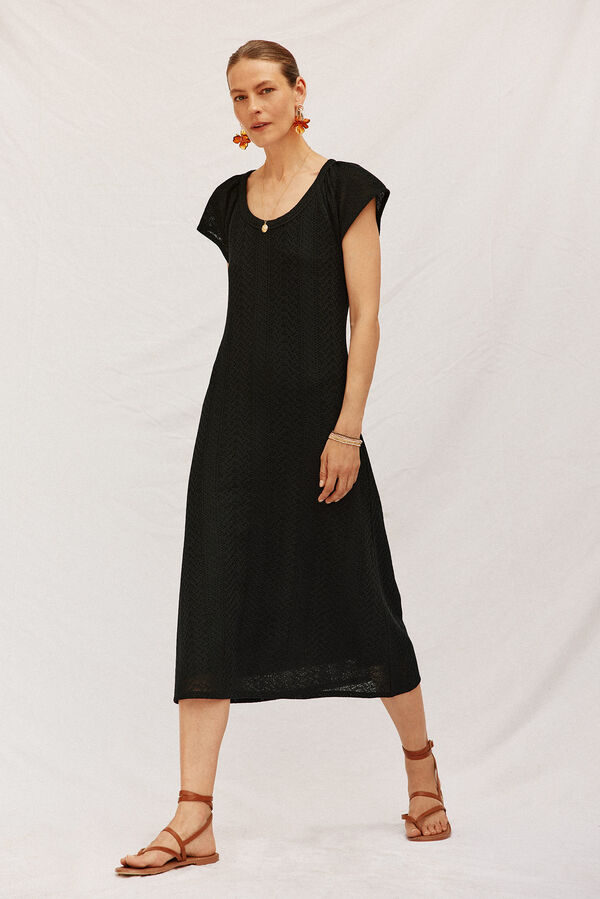 Cortefiel Vestido estructura Negro