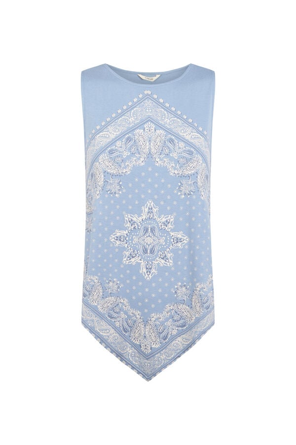 Slowlove Top tirantes detalle blonda Azul