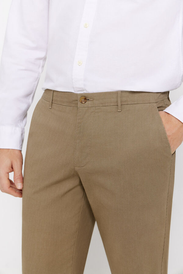 Cortefiel Pantalón chino estampado regular fit Beige