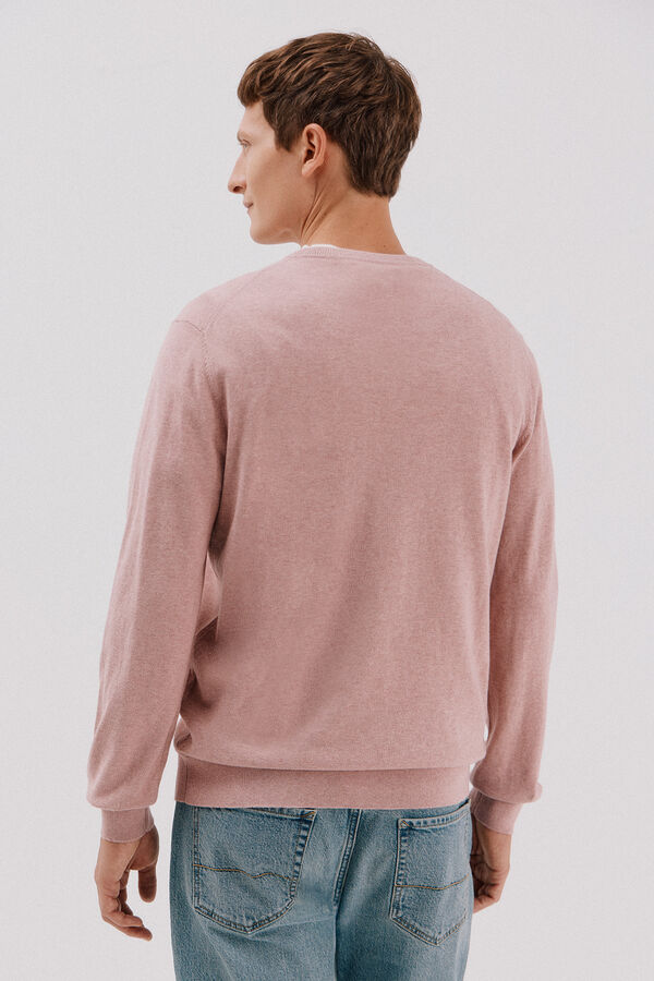 Cortefiel Jersey algodón cashmere cuello caja Rosa
