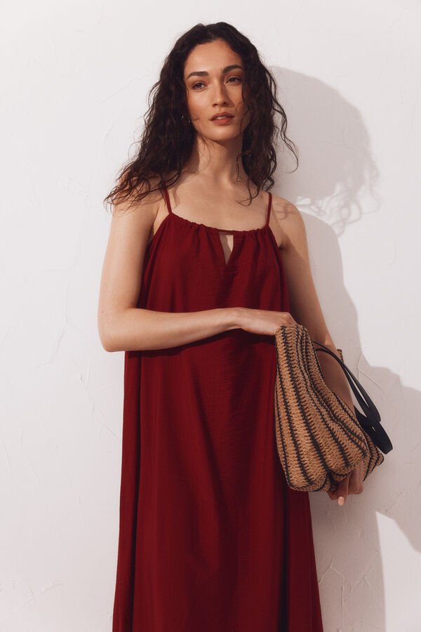 Cortefiel Vestido fluido Rojo
