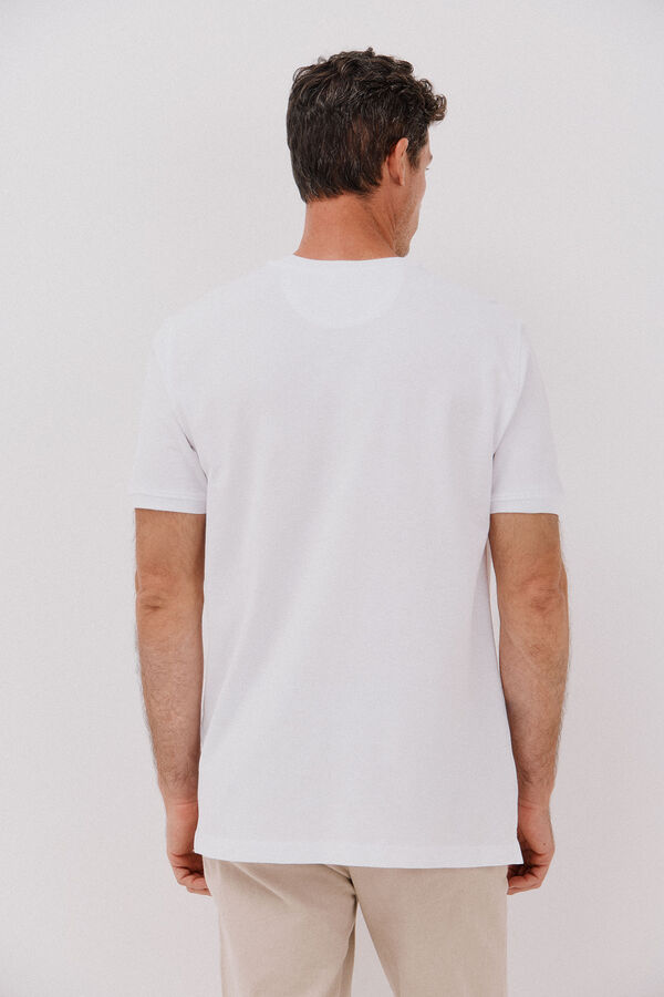 Cortefiel Playera básica piqué Blanco