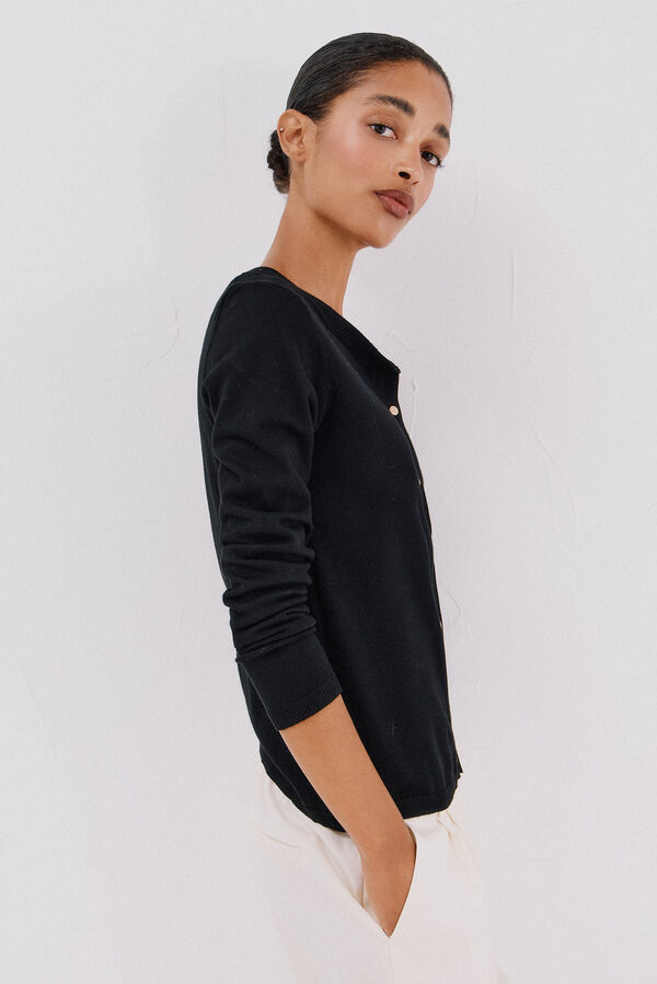 Cortefiel Su&eacute;ter de tejido fino Negro