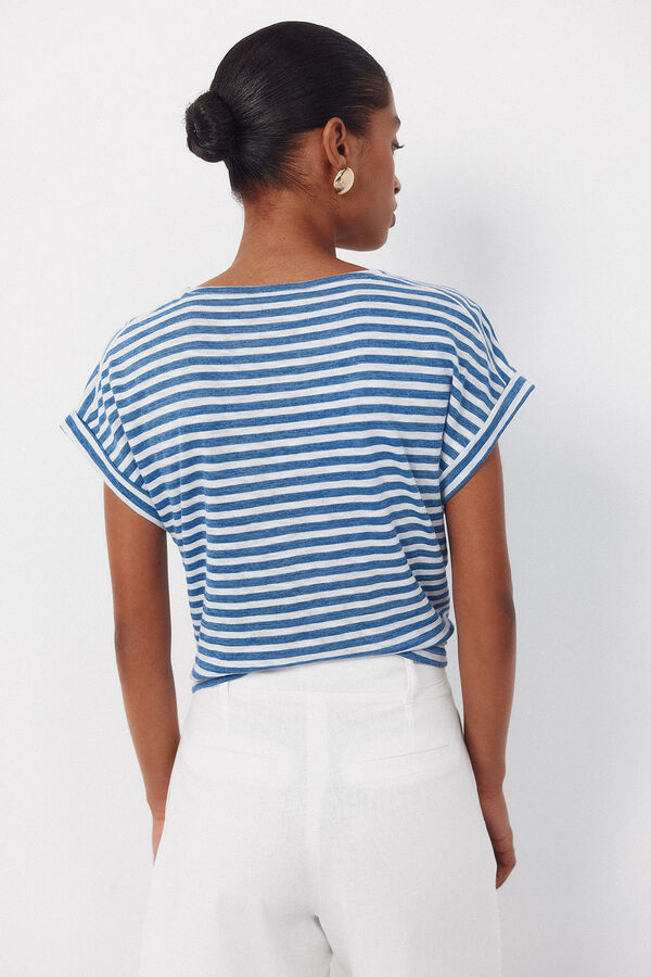 Cortefiel Playera de rayas Azul