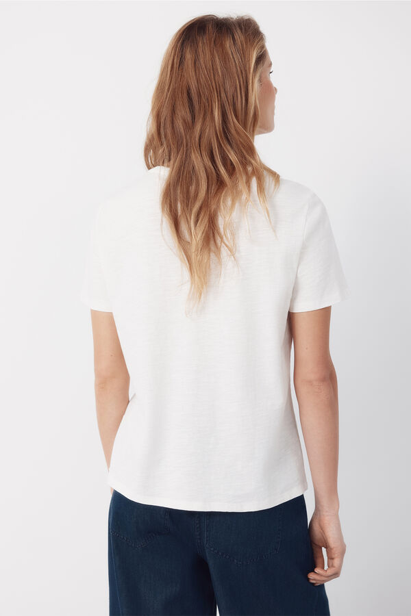 Cortefiel Playera sin mangas de guipur Blanco