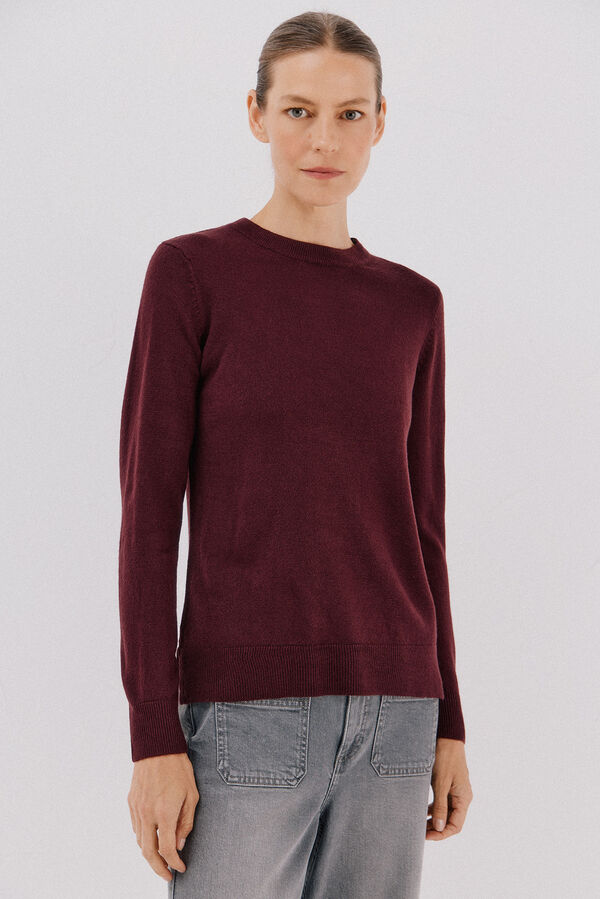 Cortefiel Suéter tacto suave Vino