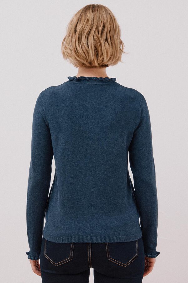 Cortefiel Chaleco calado bicolor Azul