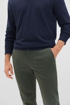 Cortefiel Pantalón chino slim fit Verde oscuro